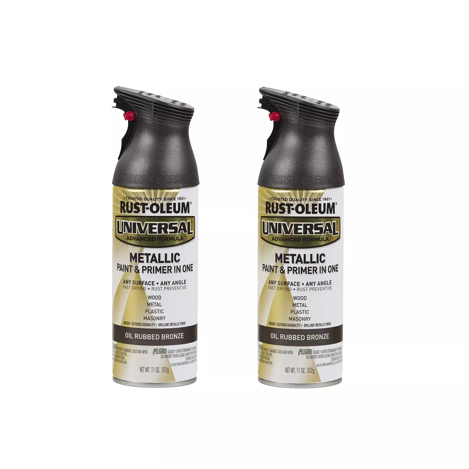 Rust-Oleum 249131-2PK Universal All Surface Metallic Spray Paint, 11 oz, Oil Rubbed Bronze, 2 Pack