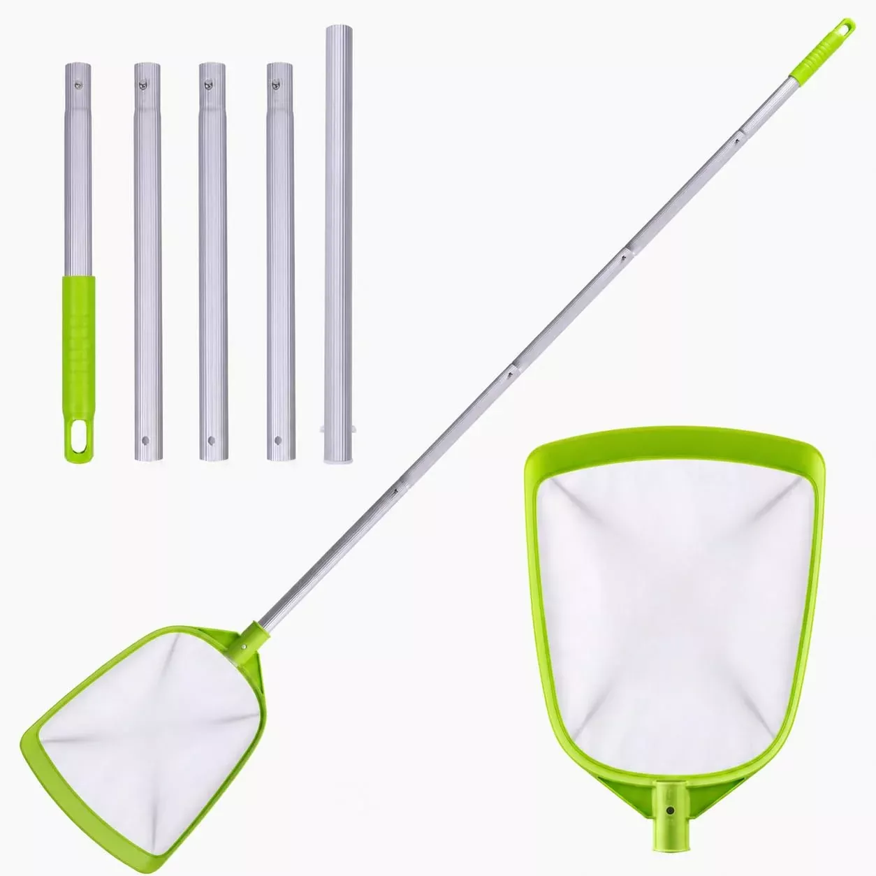 Sepetrel Pool Skimmer Net- Total Length 72 inches Ultral Fine Mesh Rake with Pole,Accessories for Cleaning Inground /Above Ground Swimming Pool, Pond,Spa and Hot Tub Leaf Debris