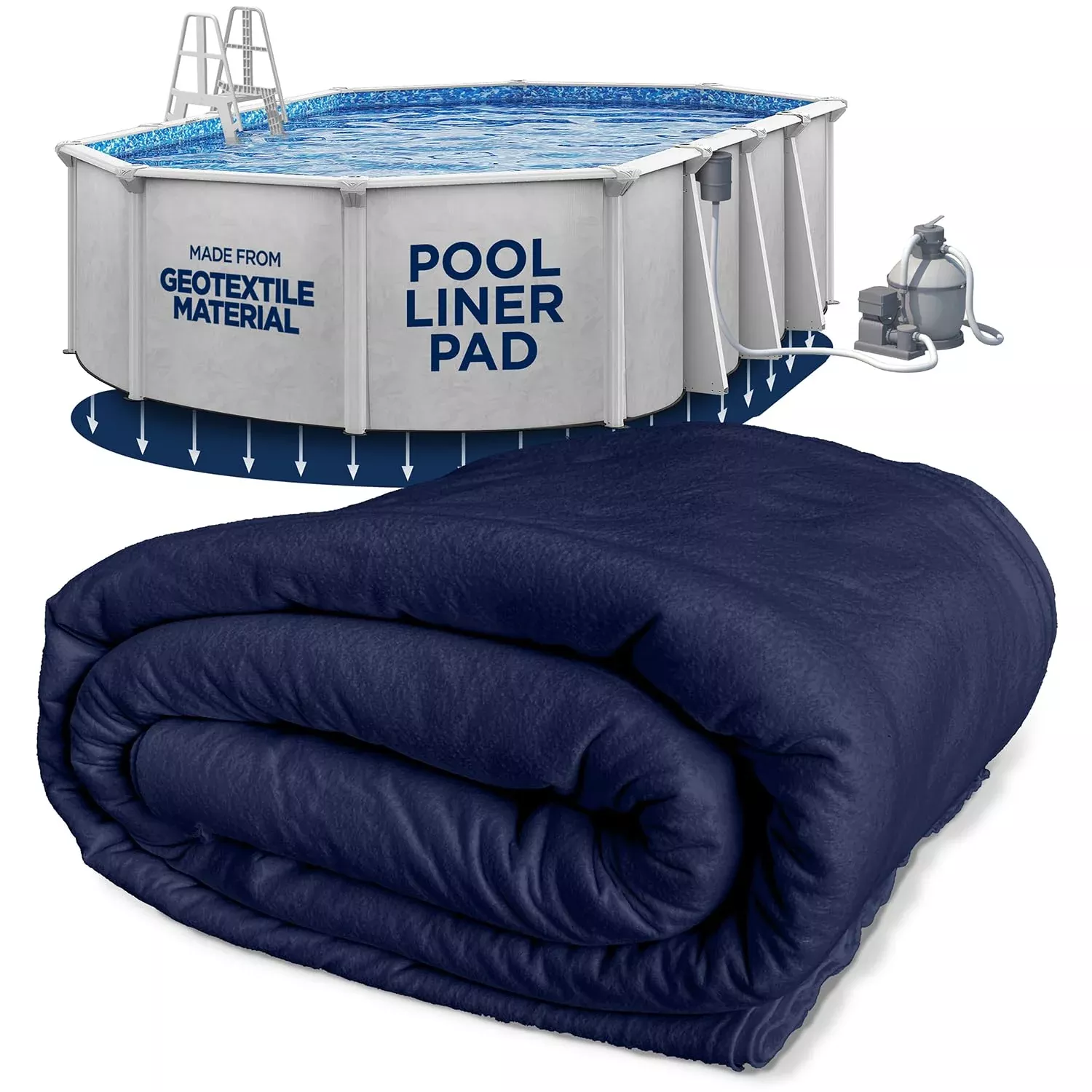 Shop Square 12-Foot-by-18-Foot Oval Pool Liner Pad for Above Ground Pools - Under Pool Padding, Above Ground Pool Pad, Puncture Protection, Extend Liner Life, Durable Geotextile Material