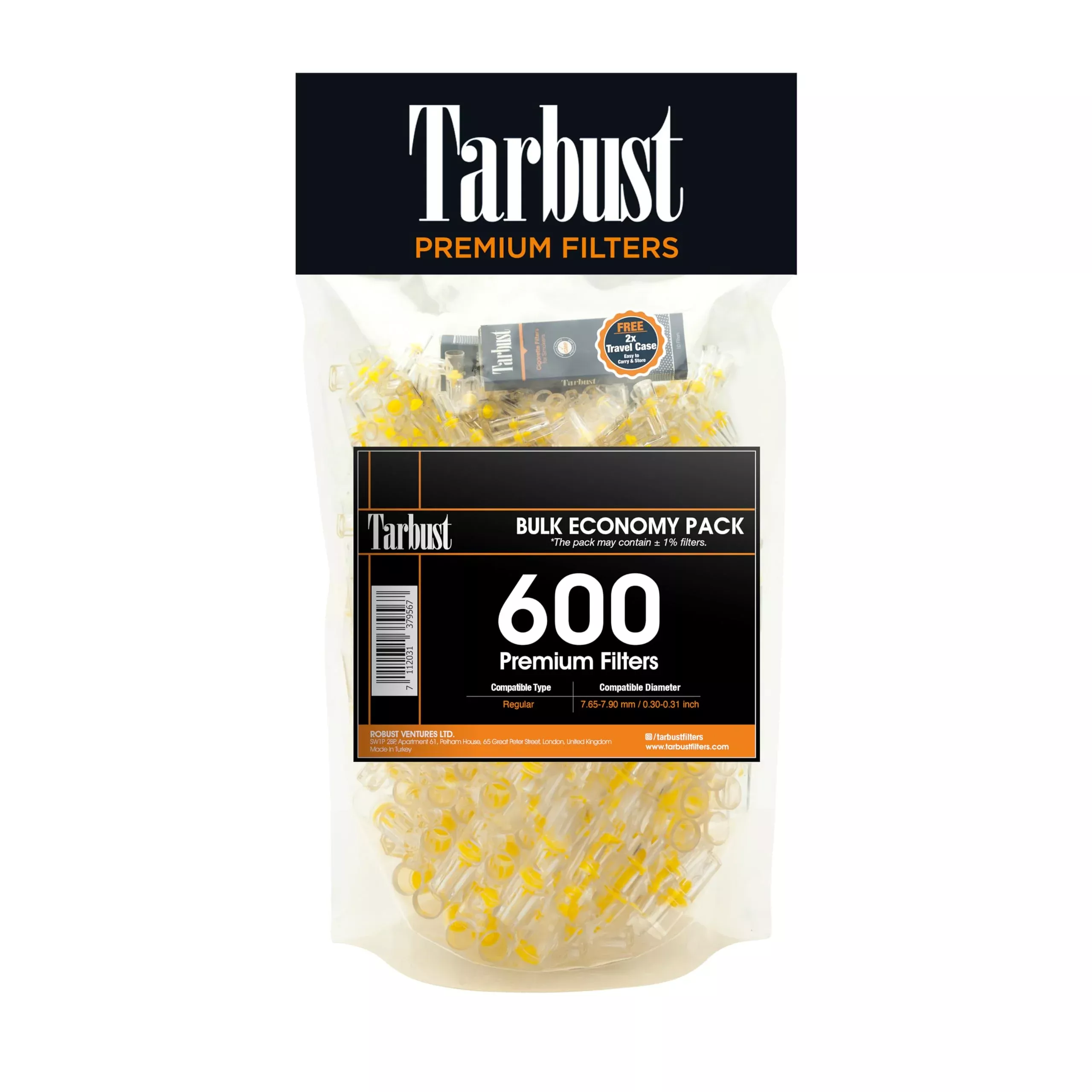 Tarbust 600 Cigarette Filters that Remove Tar and Chemicals, Reusable Filter Tips, Tar Blockers, Smart Filters for Cigarettes Tips, Regular & King Size