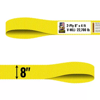 Tuffy 2 Ply 8" x 4 ft Eye & Eye Type 3 Web Sling - 22700 lbs WLL