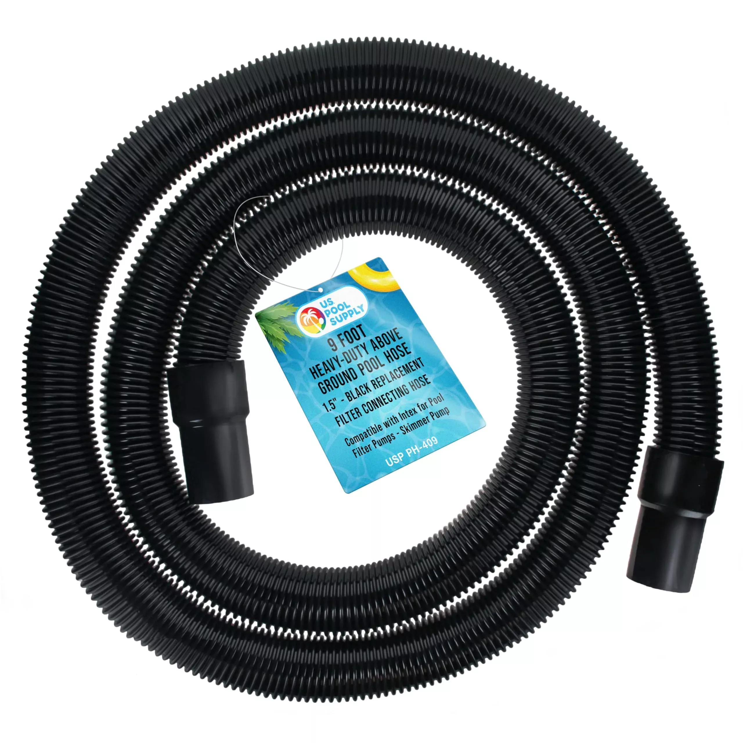 U.S. Pool Supply 9 Foot Heavy-Duty Above Ground Pool Hose, 1.5