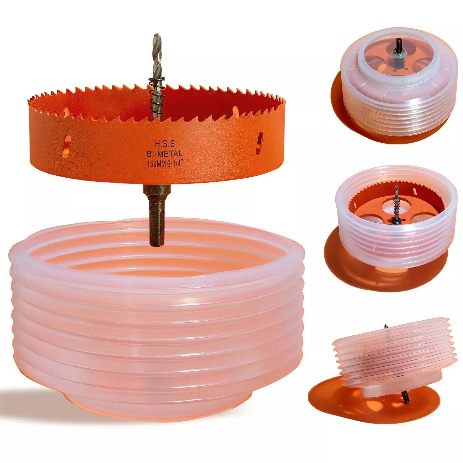 VIKITON 6.25 Hole Saw for Recessed Lights Can Lights, 6-1 /4 Inch Hole Cutter with Dust Bowl Catcher for Led Recessed Lighting 6 Inch and Wood Metal Drywall, Bi-Metal Construction