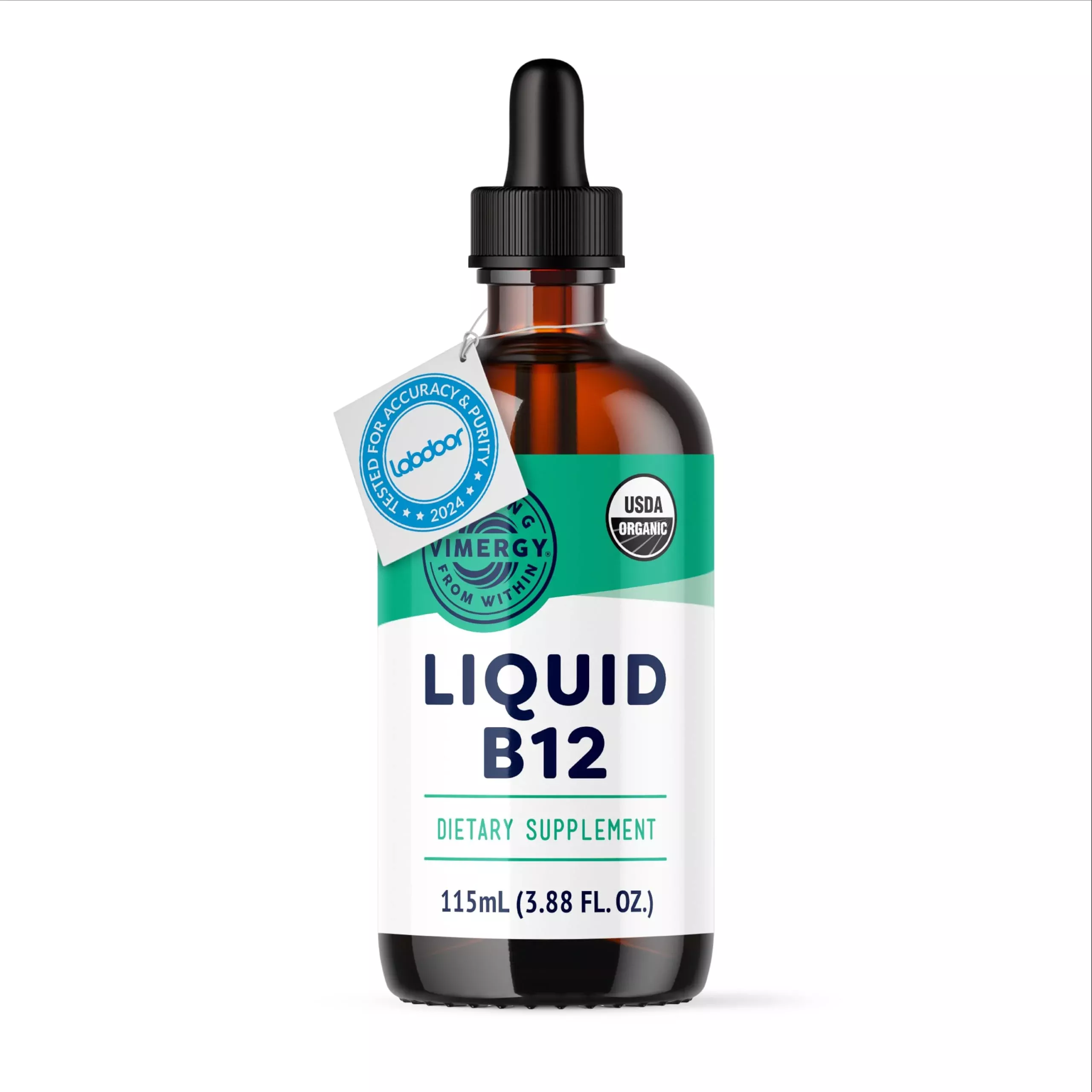 Vimergy USDA Organic Liquid Vitamin B12 Supplement 2500 mcg, Methylcobalamin & Adenosylcobalamin Fast-Absorbing Energy Support, Vegan, Non-GMO B12 Vitamins for Women & Men 30 Serving (30 mL)