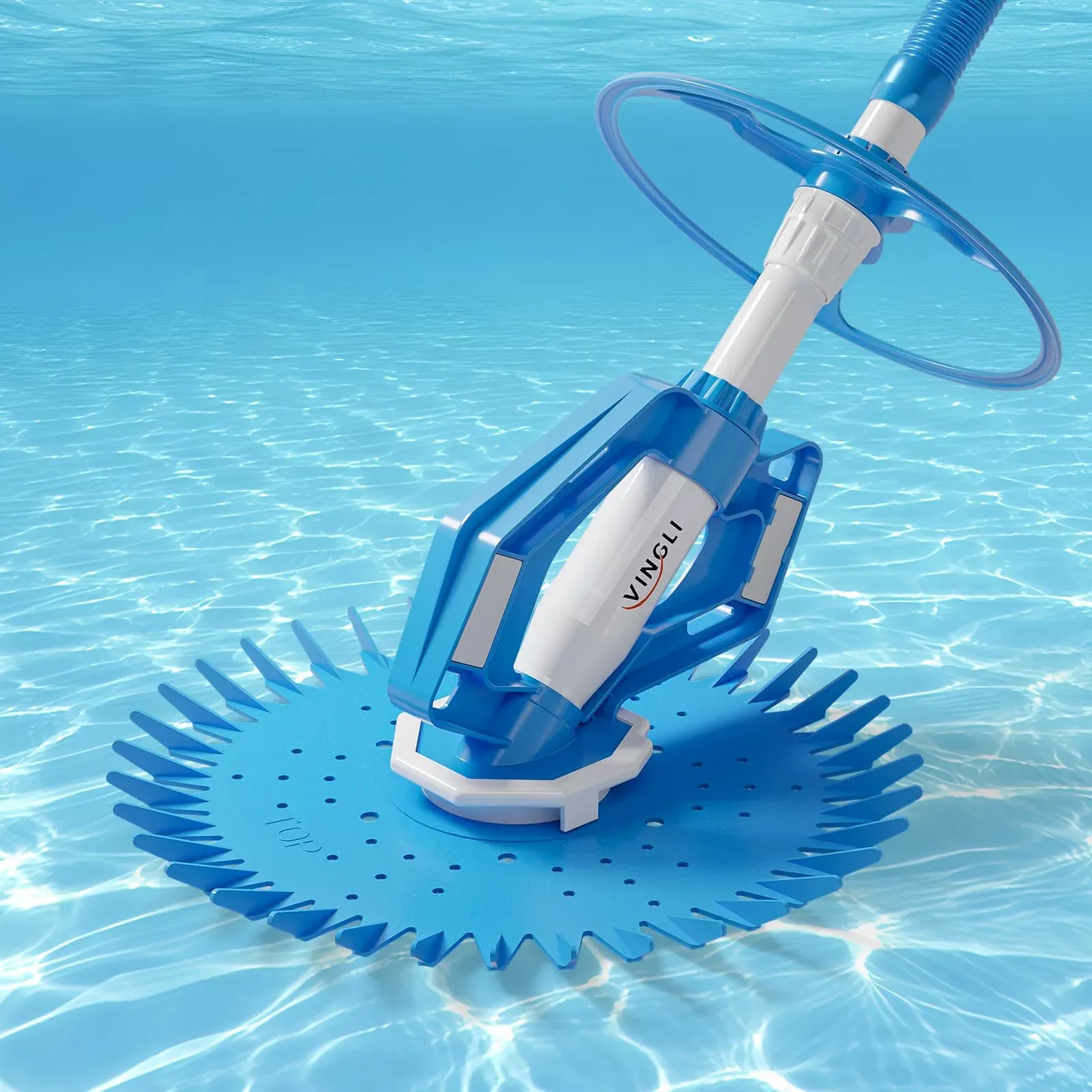 VINGLI Pool Vacuum Cleaner Automatic Sweeper Swimming Pool Creepy Crawler Vacuum with 33FT Hoses (Gray&White)
