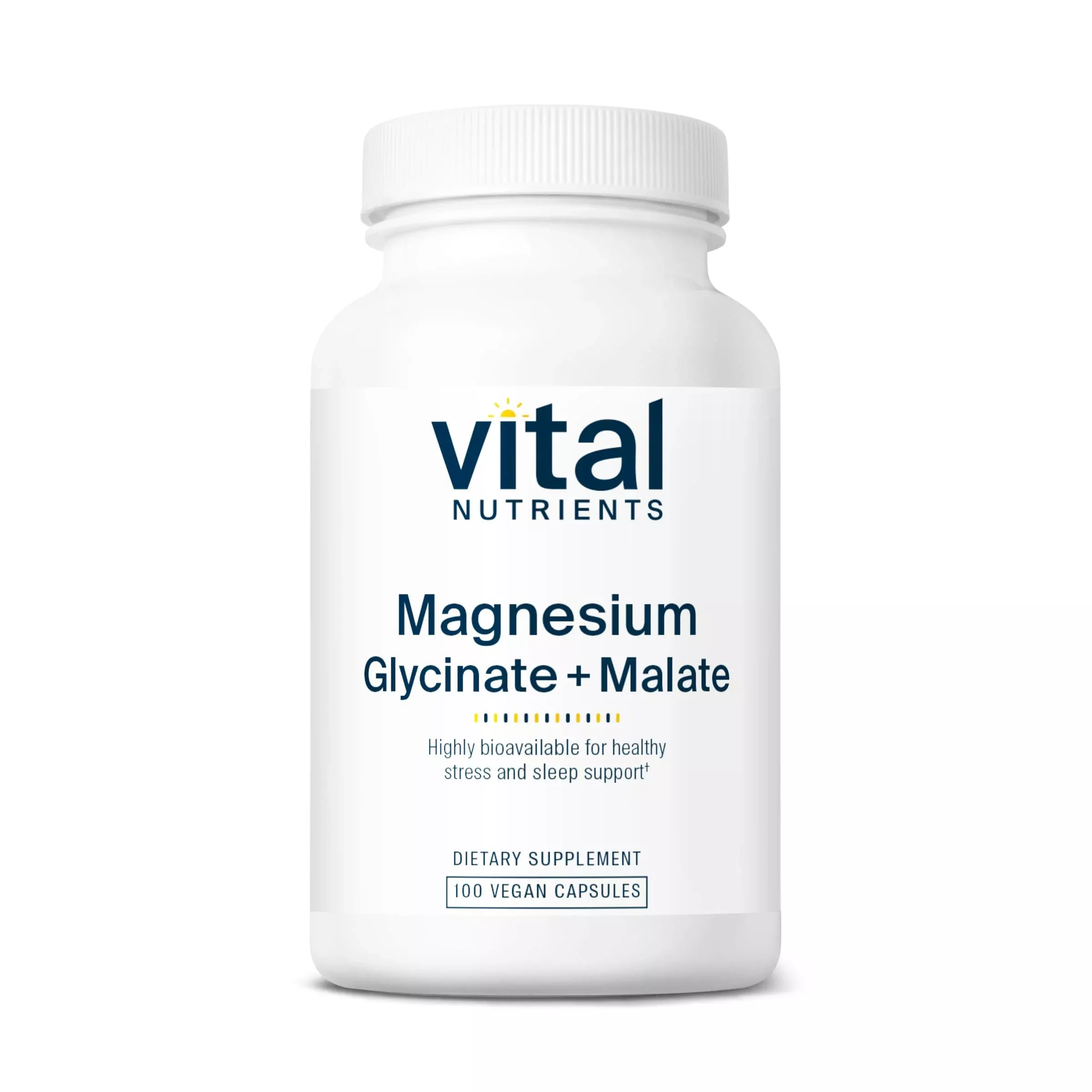 Vital Nutrients Magnesium Glycinate + Malate - 120mg Vegan Magnesium Supplement for Women and Men - Muscle, Heart, Bone Support* - Promotes Relaxation - Gluten, Dairy and Soy Free - 100 Capsules
