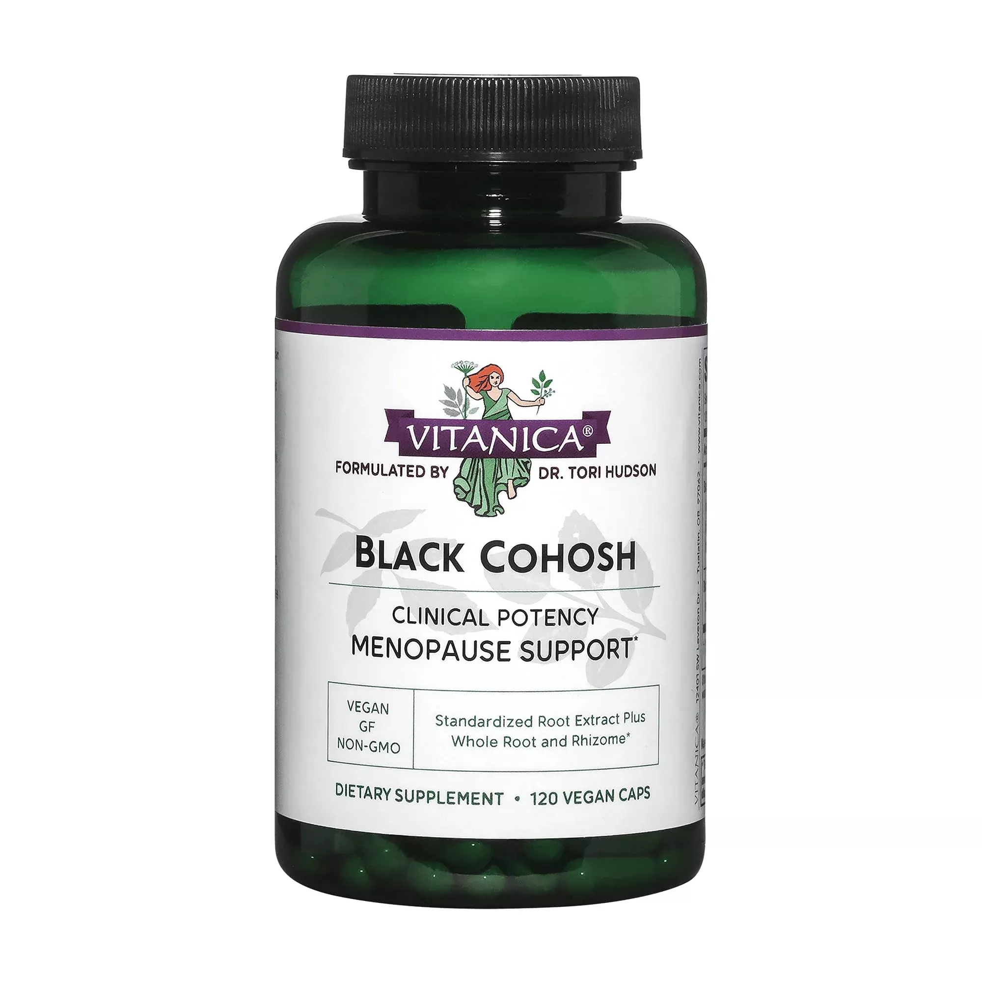 Vitanica Black Cohosh, Cimicifuga Extract Plus, Vegan, 120 Capsules