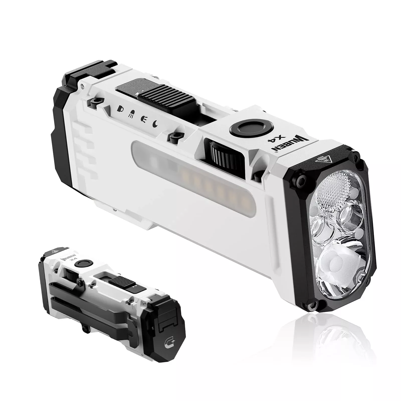 WUBEN X4 EDC Flat Flashlight with RGB Light, 1500 Lumens Mini Flashlight with Tactical Switch and Magnetic, IP68 Portable Pocket Clip USB C Flash Light for Camping, Checking, Emergencies