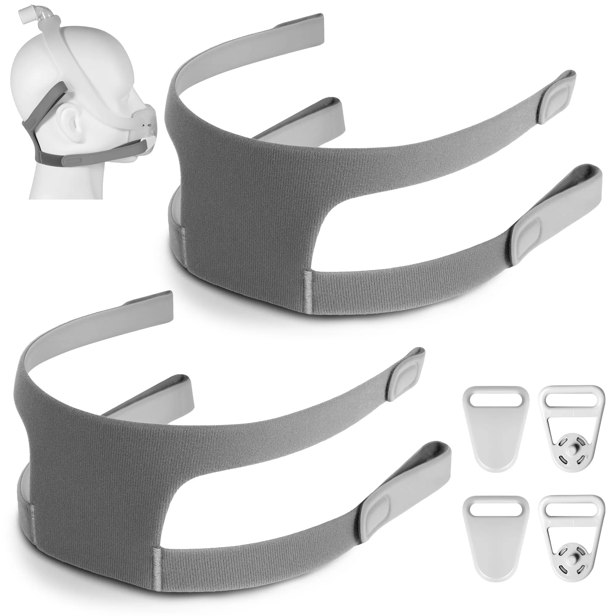 YBWM 2Packs Replacement Dreamwear Headgear Straps Compatible with DreamWear Full Face Mask,Adjustable Soft DreamWear Full Face Replacement Headgear with Clips