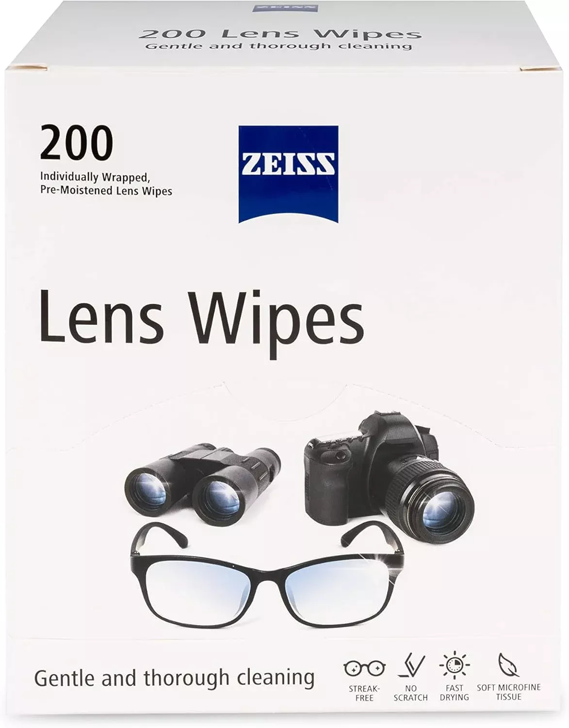 ZEISS Pre-Moistened Lens Cleaning Wipes, 2400 Count, Pack of 12