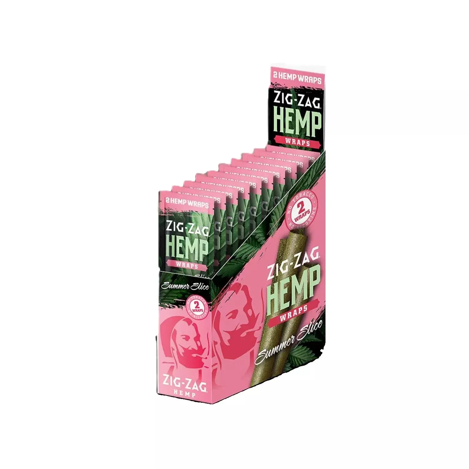 ZIG-ZAG Hemp Wraps 25-Pack - Summer Slice (2 Wraps Per Pack) 100% Natural, Slow-Burning Hemp Wraps